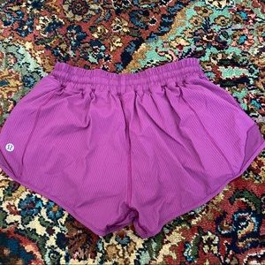 Purple lululemon hotty hot shorts